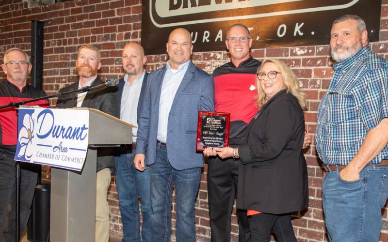 CMC Steel received a Durant Area Chamber of Commerce Banquet Award for employing and supporting veterans in the community. Matt Swearengin | Durant Democrat