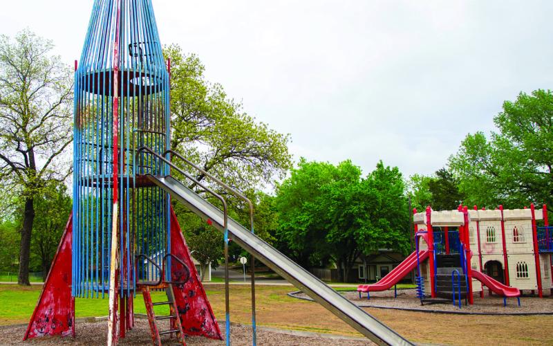 The rocket slide is located at Dixon Durant Park and it has been a fixture so long that locals often call the park “Rocket Park. Matt Swearengin | Durant Democrat