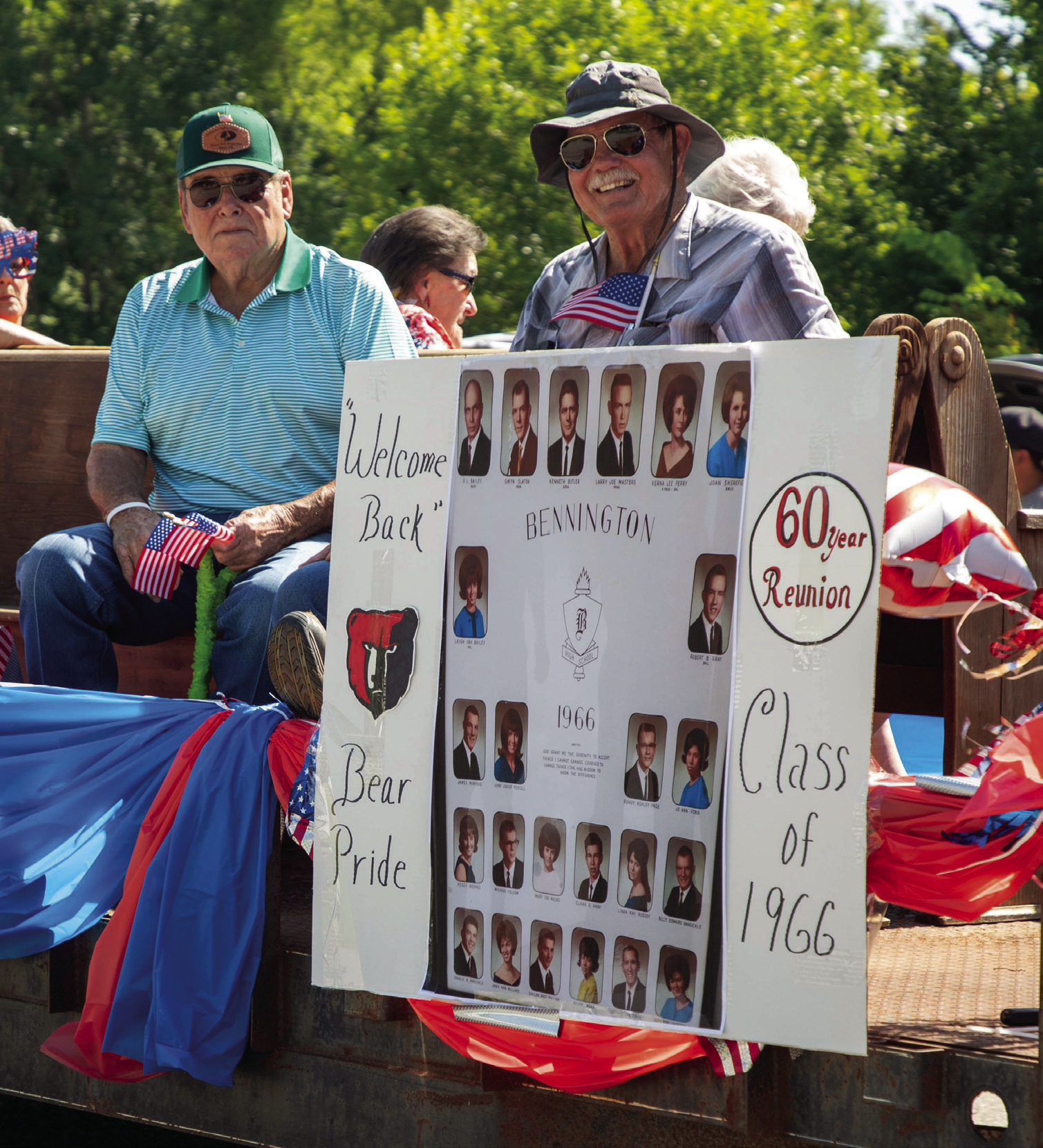 Members of the Bennington High School Class of 1966 rode in the Bennington Homecoming Parade on July 4. Matt Swearengin | Durant Democrat