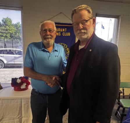 The Lion of the Year was presented to Charles “Chip” Weiner, the club’s secretary and he is shown with outgoing President Lynn Smith. Shelley Dunnam | Durant Lions Club