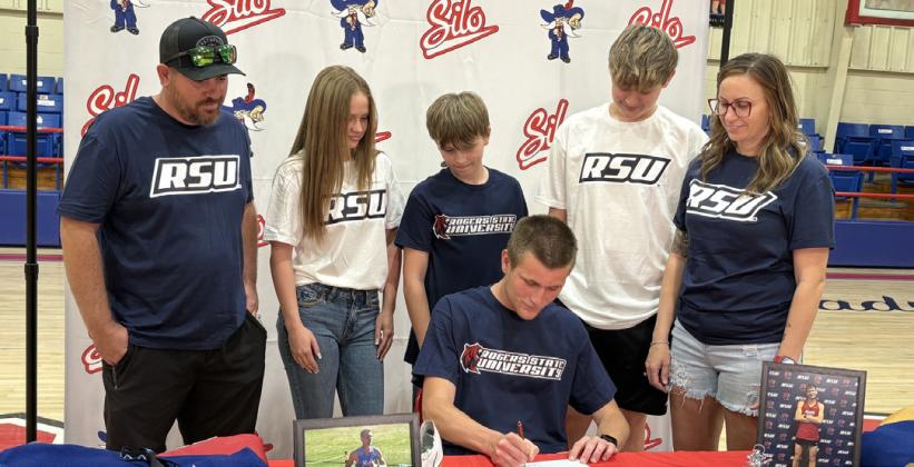 Silo High School graduate Lewis Cross signed a scholarship offer from Rogers State University where he will be on the track and field team. Kevin Farr | For the Democrat