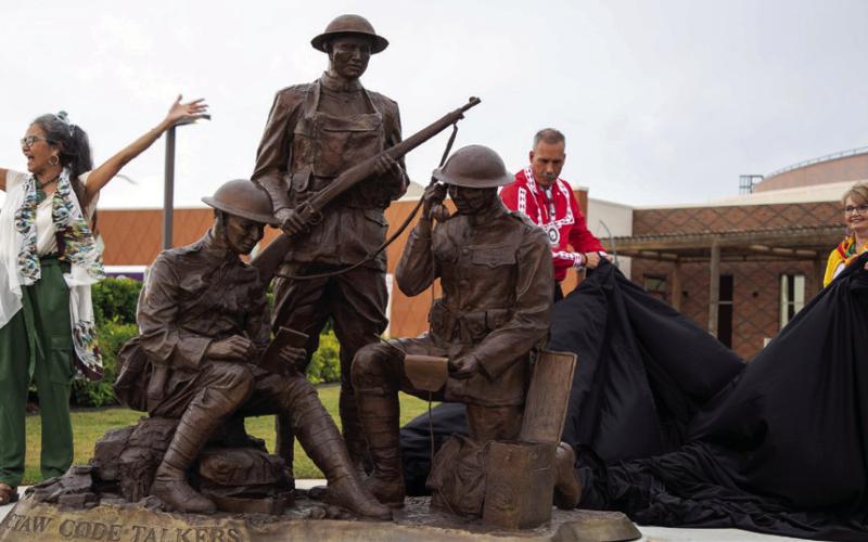 Choctaw Code Talkers sculpture unveiled | Durant Democrat