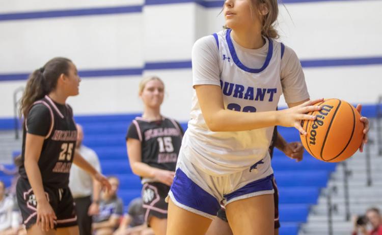 Durant Lady Lion Emeri Morse has the ball. Matt Swearengin | Durant Democrat