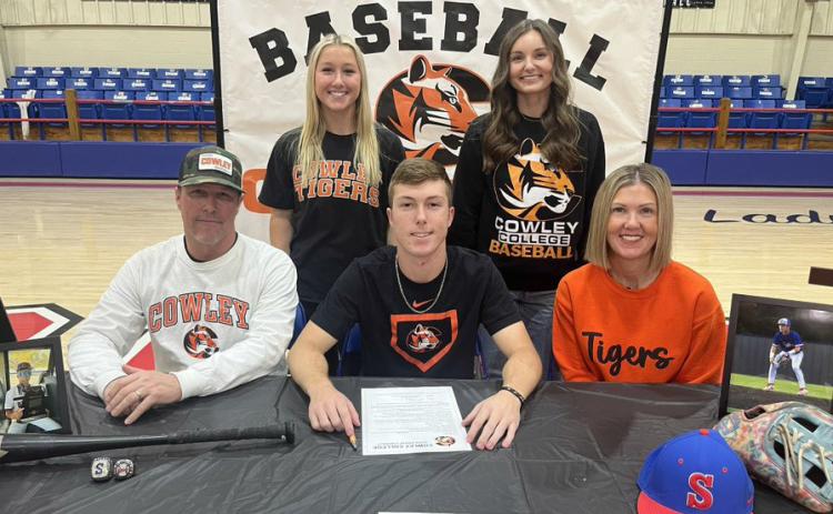 Silo senior Zane Sander signed a scholarship offer to play baseball at Cowley County Community College in Kansas. Kevin Farr | For the Democrat