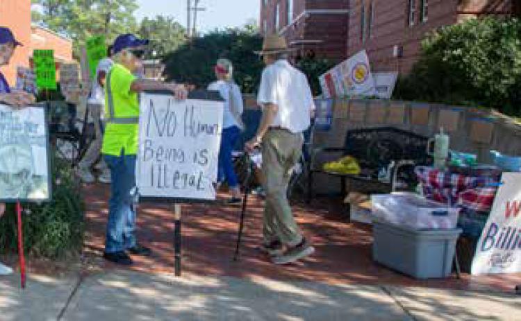 Bryan County Democrats hosted a “Workers over Billionaires” rally on the Southeastern campus recently. Matt Swearengin | Durant Democrat