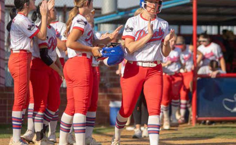 Silo Lady Rebels react during a home game with Calera. Matt Swearengin | Durant Democrat