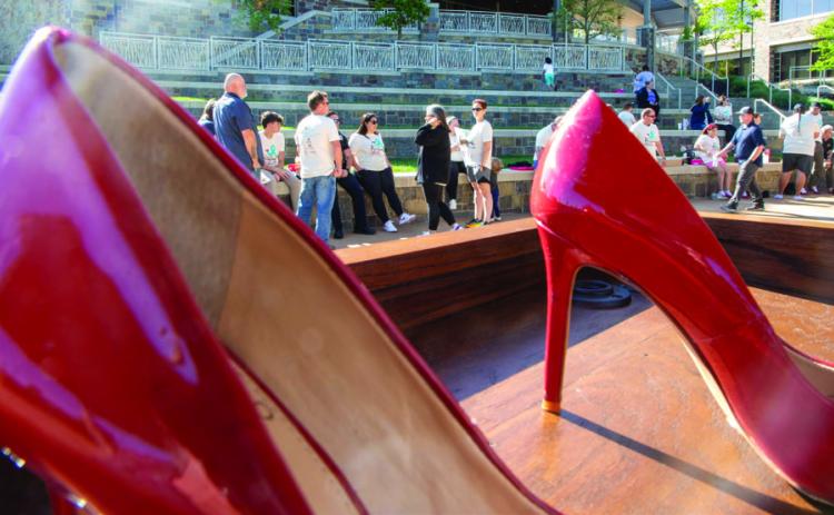The annual Kick up Your Heels for Sexual Assault Awareness walk sponsored by Choctaw Nation Family Violence Prevention was Saturday morning at the Choctaw Nation Headquarters. Some wore high heels during the walk. Matt Swearengin | Durant Democrat