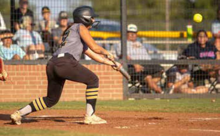 Calera Lady Bulldog Chanah Palmer is up to bat.