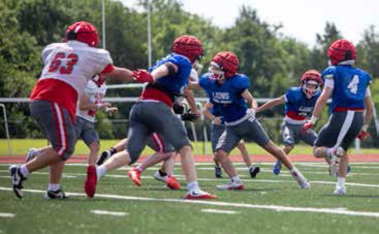The Durant Lions football team finished two weeks of spring football practice last week. Matt Swearengin | Durant Democrat