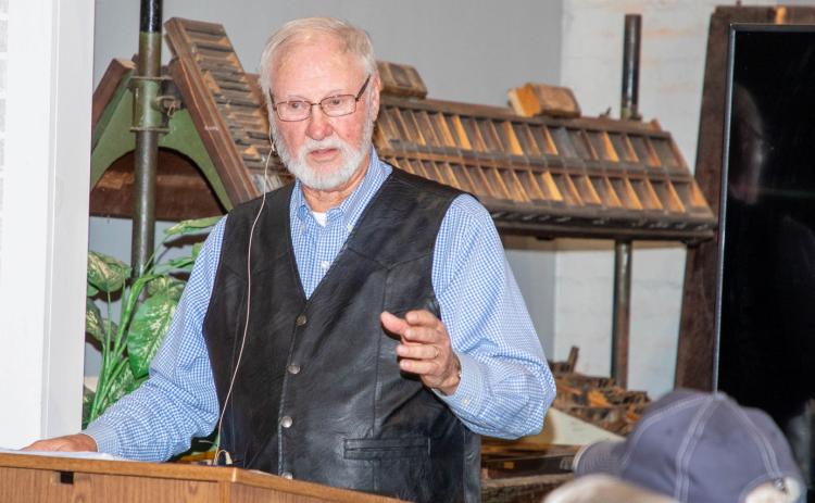 Russell Washington spoke about the town of Kenefic last month as part of Three Valley Museum’s historical Journey Stories series. Matt Swearengin | Durant Democrat