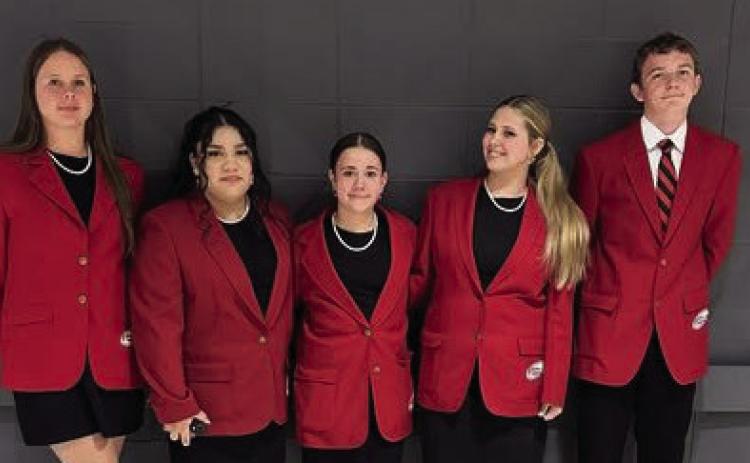Colbert FCCLA students from left are, Mia Butcher, Lexie Alaniz, Katelyn McLinsky, McKynnlee Derebery and Braxton Jones. Photo provided
