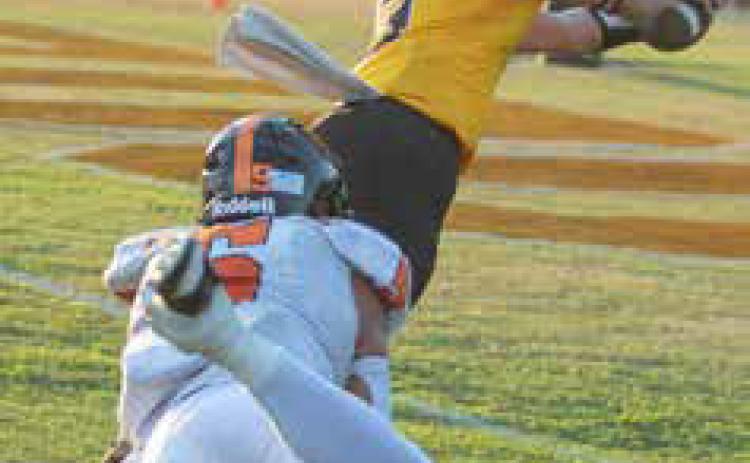 Caddo Bruin Jake McKay scores a touchdown. Matt Swearengin | Durant Democrat