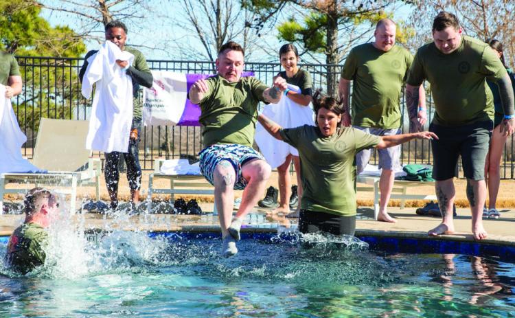 Matt Swearengin | Durant Democrat Choctaw Nation Lighthorse Police and Choctaw Security participated in the Polar Plunge last Saturday at Choctaw RV Park.
