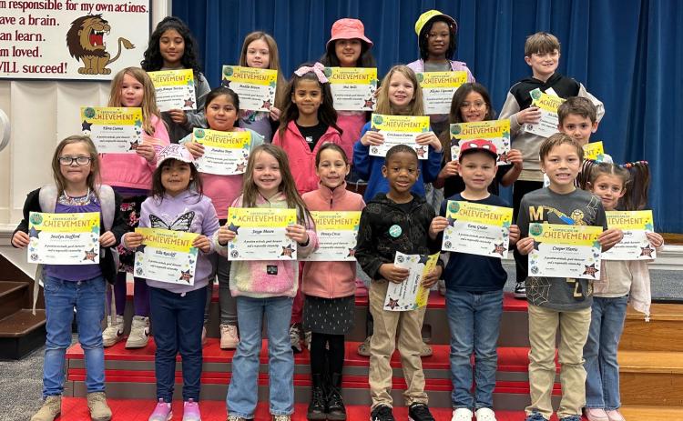 Washington Irving Terrific Kids for the month of March shown in no particular order are, Kindergarten: Ellie Ratcliff, Sayge Moore, Penny Cross and Elliot Beasley. First Grade: Adrian Turner, Ezra Grider, Cooper Harris, Jocelyn Stafford and Shawn Atwood. Second Grade: Elena Cuevas, Aundrea Trejo, Ariannah Coy and Penelope Berry. Third Grade: Constance Cuevas, Maddie Brown and Alayna Lipscomb. Fourth Grade: Angely Amaya Turcios, Mia Mills and Jetson Christian. Not pictured: Kylee Wester. Photo provided | WI