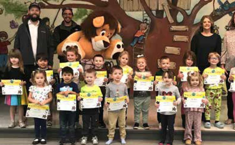 Kiwanis Terrific Kids for Nov., were awarded by Kyle Stephens, Hudson Toews, Natalie Mendez, and Geri Mendez for Robert E. Lee Early Childhood Center. Front row: Ellison Campo, Easton Kelsay, Brooks Marcum, Raiden Flowers, Averi Scott and Blair Wood. Back Row: June Little, Dominic Aguirre, Abrie Lindley, Oliver Myers, Landry Mullinax, Opal Shelton, Malaki Hamill, Bella Hall, Every Zimmerer and Lilliana Olvera. Not pictured: Karson Law and Divine Allen. Photo provided | REL