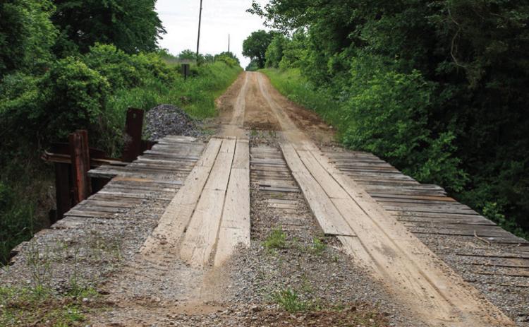 This wooden bridge on South Chickasaw Road will be replaced soon. Matt Swearengin | Durant Democrat