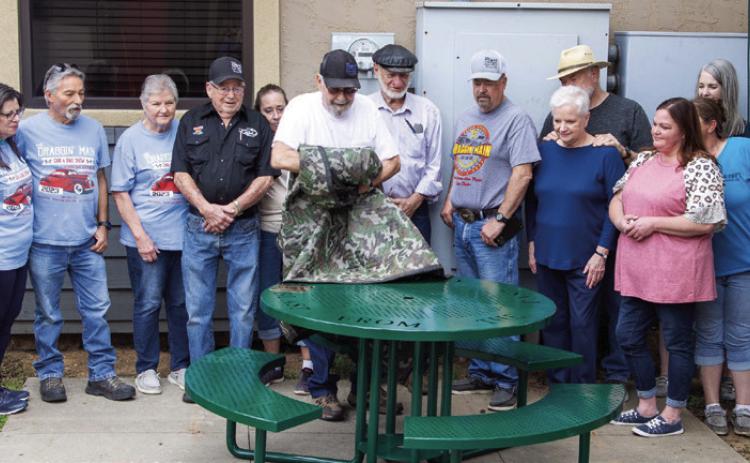 Car club places table at Pocket Park
