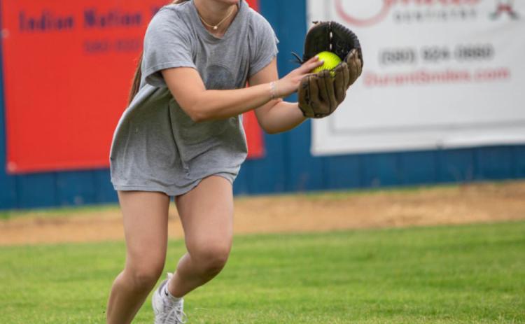 Durant Lady Lions softball practice