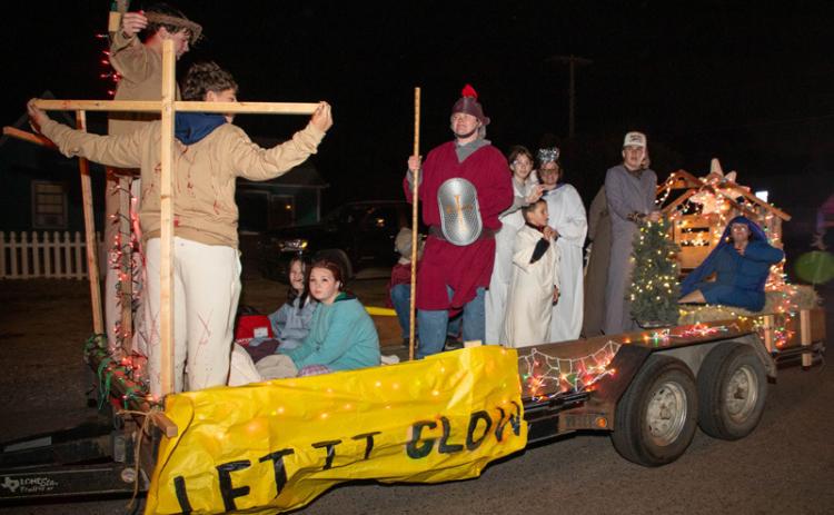 Jesus was the theme of this float in the Calera Christmas Parade.