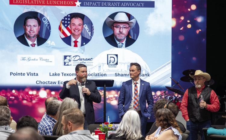 A legislative luncheon was held last week at The Gordon Event Center and from left are, State Sen. David Bullard, State Rep. Cody Maynard and State Rep. Justin Humphrey. Matt Swearengin | Durant Democrat