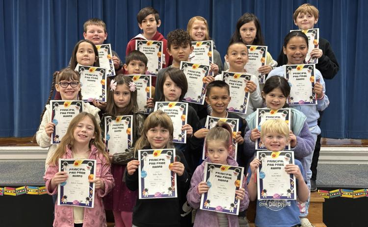 Washington Irving Paw Pride winners for the month of February are shown in no particular order: Kindergarten: Emery Bailey, Raiden Madrid Donald Noland and Julian Littrell. First Grade:Ester Friedline, Kaydence Stephens, Liberty Hiberd and Kolton Ford.Second Grade: Carter Denton, Pyper Dooley, Patience Shoemake, Tedwin Maxey and Genell Forguson. Third Grade: Oliver Moody, Brooklynn Hopkins and Aaliyah Shoals. Fourth Grade:Jesse Davis, Ahnyx Speers and Meghan Hix. Photo provided : WI