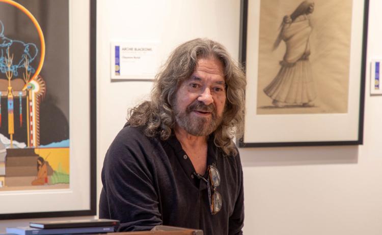 The Semple Family Museum of Native American Art hosted a poetry reading recently and Lance Henson, who is a member of the Cheyenne Nation of Oklahoma read some of his poems. Henson has published 17 poetry books. Matt Swearengin | Durant Democrat