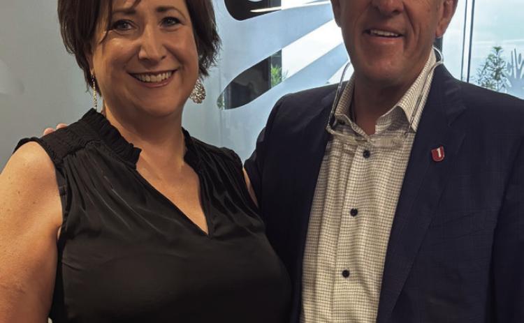 The Massey Family Foundation made a gift to Crisis Control Center to support the program’s expansion. Greg Massey is shown with CCC Executive Director Stephanie Luke. Photo provided