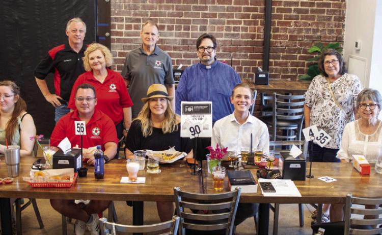 Our Saviour’s Lutheran Church had its first Theology on Tap meeting last month at Lost Street Brewing Company and they are meeting again at 6 p.m. Aug. 18. Among those shown are Rev. Eric Saed, pastor of Our Saviour’s Lutheran Church, who is standing fourth from left. Matt Swearengin | Durant Democrat