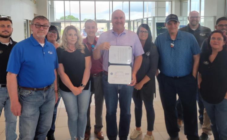Shown are Eric Stuteville and the employees of Stuteville Chevrolet in Durant. Ray Knapp | Oklahoma ESGR