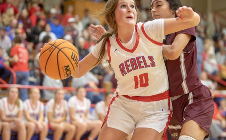 Silo Lady Rebel Kynleigh Pierce is shown in the home game with Colbert. Matt Swearengin | Durant Democrat