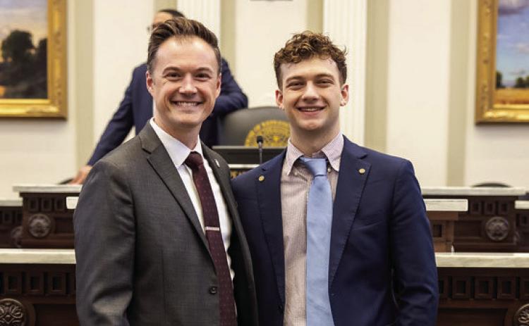 Durant High School senior Carson Veenstra was a page for State Rep. Cody Maynard for the second time. Photo provided