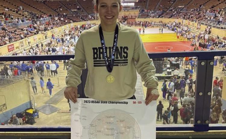 Caddo female wrestler wins state title