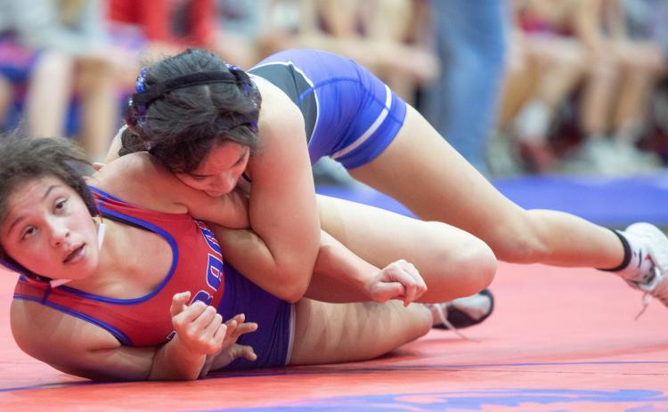 Lady Lion Madison Rivera is wrestling again this season. Matt Swearengin | Durant Democrat