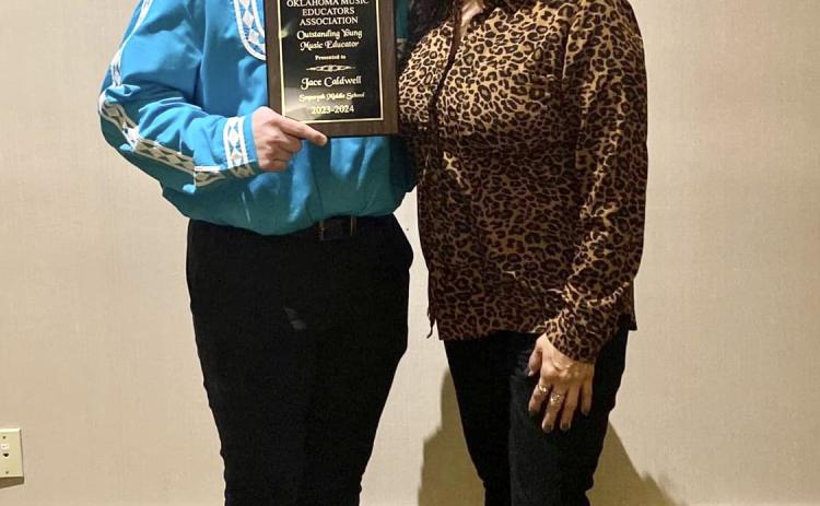 SE alumnus Jace Caldwell was honored with a special award at the annual Oklahoma Music Educators Association (OkMEA) Winter Conference.