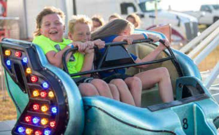There were many rides at the carnival during the Bryan County Fair.