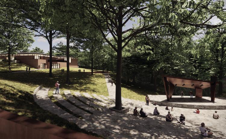 A fundraising campaign has begun to renovate the Southeastern Amphitheater as shown in this rendition. Courtesy Semple Brown Architects &amp; Designers