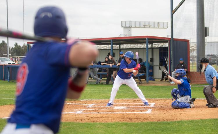 Lion Jacob Jones is about to bat while another batter is on deck. Matt Swearengin | Durant Democrat