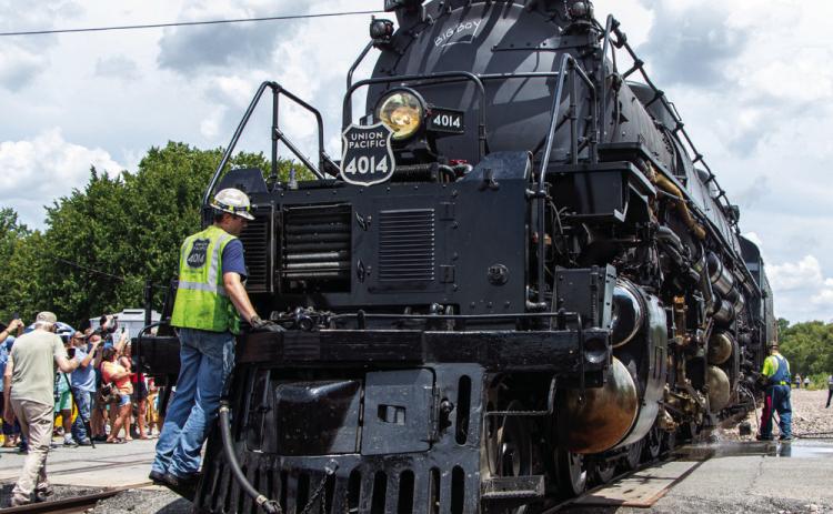The 1940s “Big Boy” locomotive will stop in Durant from 1:151:45 p.m. Sunday, Oct. 13 at the Louisiana Street crossing. The locomotive last stopped in Durant in 2021. Matt Swearengin | Democrat file photo