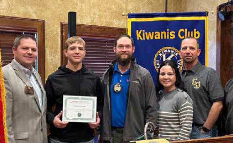 Bryan County Kiwanis Senior of the Month for December is Carson Culbreath from Caddo High School. Mr. Culbreath also excels in the classroom as well as in athletics. He carries a 4.0 GPA and is on the Superintendent’s Honor Roll.
