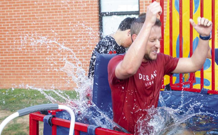 Northwest Heights Elementary School Principal Taylor Downs got dunked during the Fall Family Fun Night last week.