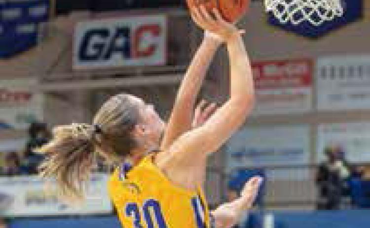 SE Lady Storm basketball player Holli Lindley shoots the ball in the Saturday game with Ouachita Baptist at Bloomer Sullivan Arena. SE won the game 72-66. Matt Swearengin | Durant Democrat