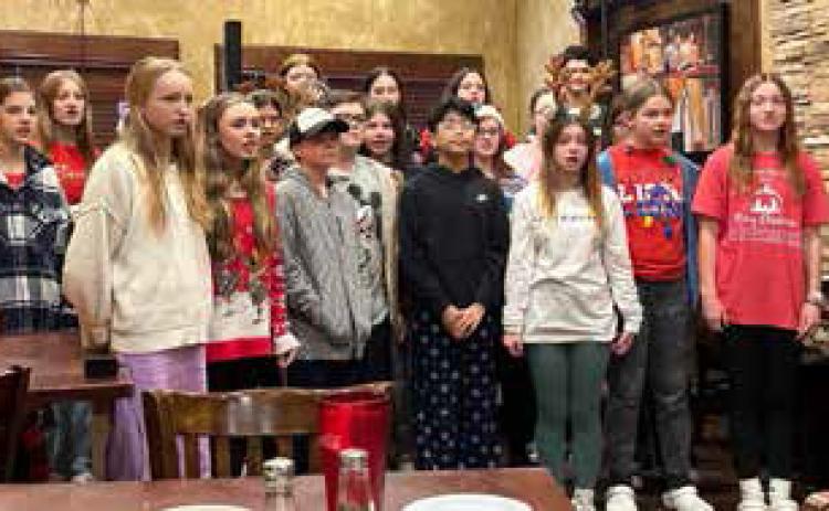 Durant Middle School Choir performed at the December meeting of Bryan County Retired Educators. Photo provided