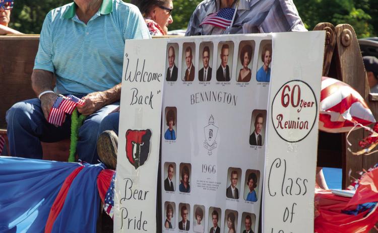 Members of the Bennington High School Class of 1966 rode in the Bennington Homecoming Parade on July 4. Matt Swearengin | Durant Democrat