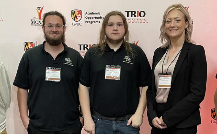 From left, Karina Trevino, Kincaid Hise, Magnus Laitinen, Shanna Chill and Adam Canler at the UMBC 33rd Annual National McNair Research Conference. Photo provided