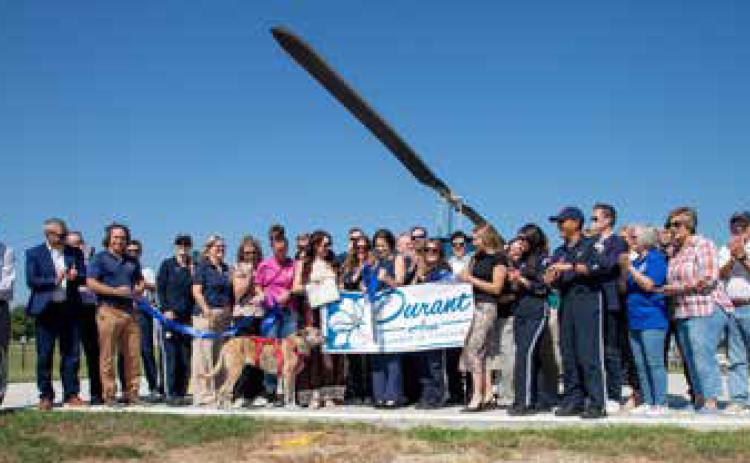 Air Evac Life Team 174 is now based near Alliance-Health hospital and they celebrated with a Durant Area Chamber of Commerce ribbon cutting last week. Matt Swearengin | Durant Democrat