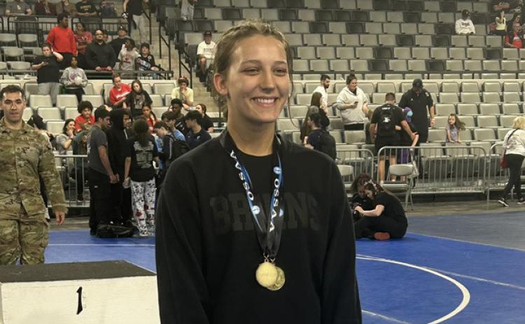 Gage Vaughn of Caddo took home her second state championship. Photo provided