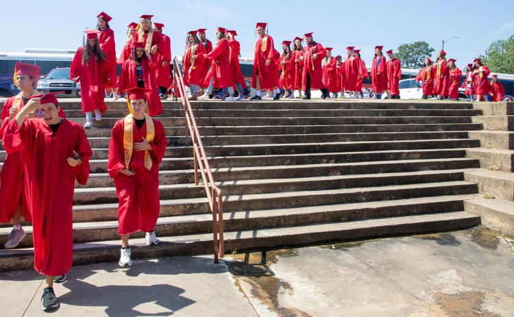 The Durant High School Class of 2024 is about to enter the middle school last week for the parade of graduates. They walked through the halls of all of the schools in the Durant School District. Matt Swearengin | Durant Democrat