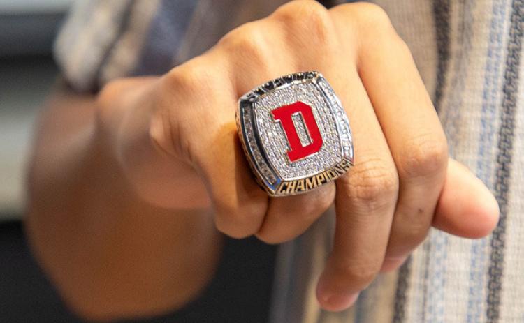 The Durant High School boys powerlifting teams received state title rings. Matt Swearengin | Durant Democrat