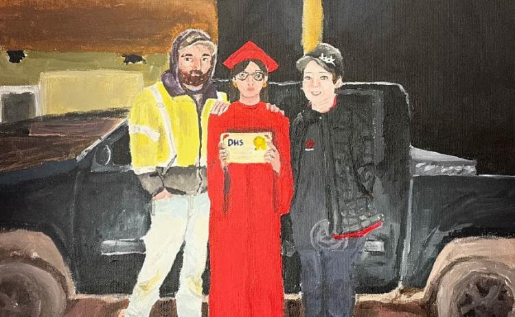 Durant High School student Iyari Ivanna Lares earned second place for 12th grade art for this painting in the recent statewide Law Day Contest sponsored by the Oklahoma Bar Association. Image provided