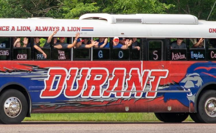 There was a sendoff last week for the Durant Lions baseball team who went to a state tournament and George Washington Elementary School cheered for them as the bus departed. Matt Swearengin | Durant Democrat